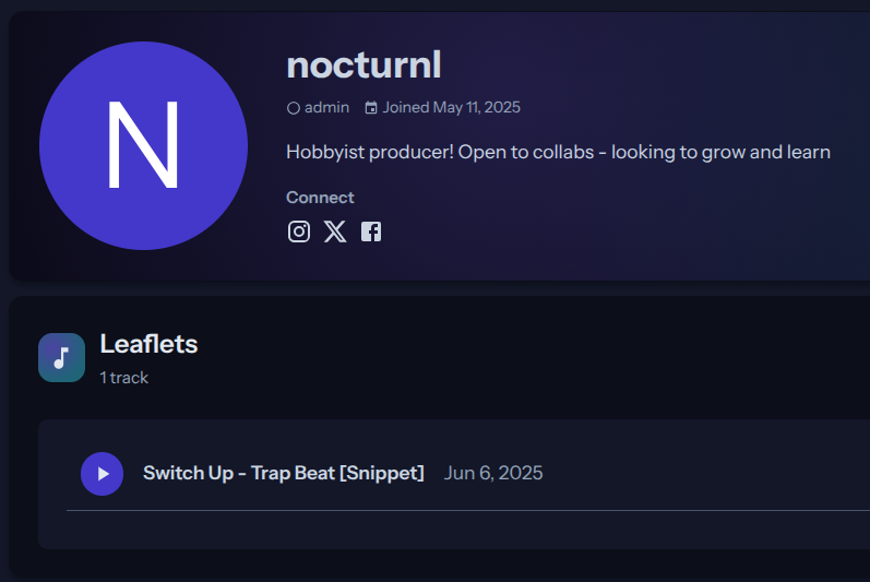 User profile interface